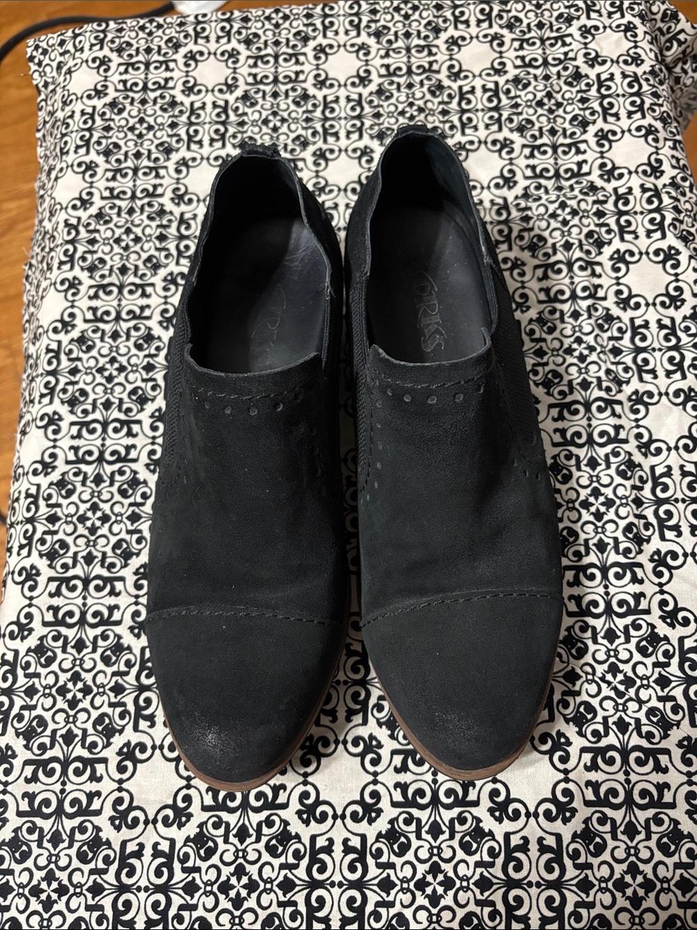 Kork-Ease Black Suede Slip-On Flats